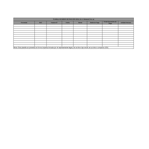 Vista previa del documento Planilla de Medio de Pago — Registro De Exportación, Paraguay