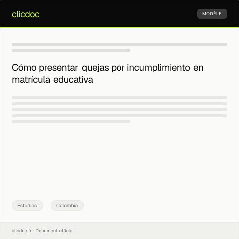 Vista previa del documento Presentación de quejas por incumplimiento en el proceso de matrícula — Estudios, Colombia