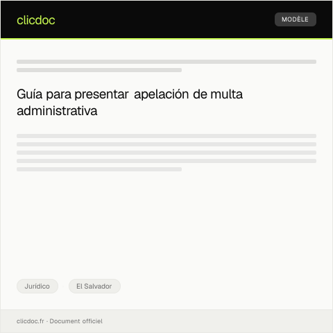 Vista previa del documento Presentar apelación contra multa administrativa — Jurídico, El Salvador