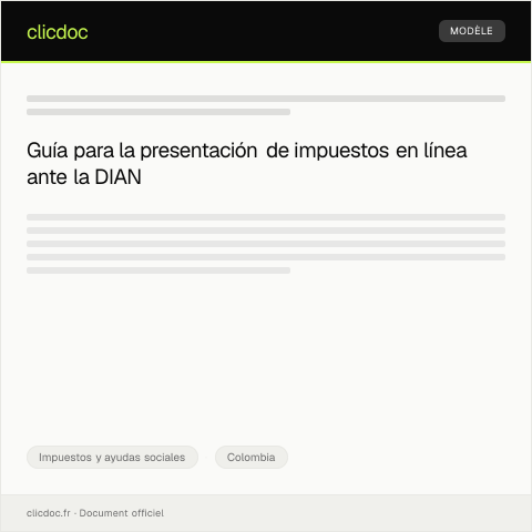 Vista previa del documento Presentar declaración de impuestos en línea ante la DIAN — Impuestos y ayudas sociales, Colombia