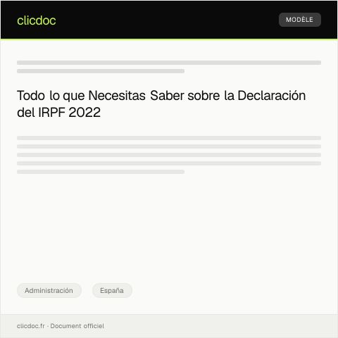 Vista previa del documento Presentar la declaración del IRPF correspondiente al ejercicio fiscal 2022 — Administración, España