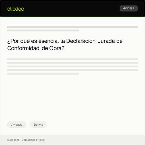 Vista previa del documento Presentar declaración jurada de conformidad de obra — Vivienda, Bolivia