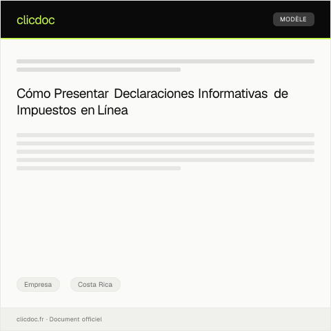 Vista previa del documento Presentar declaraciones informativas de impuestos en línea — Empresa, Costa Rica