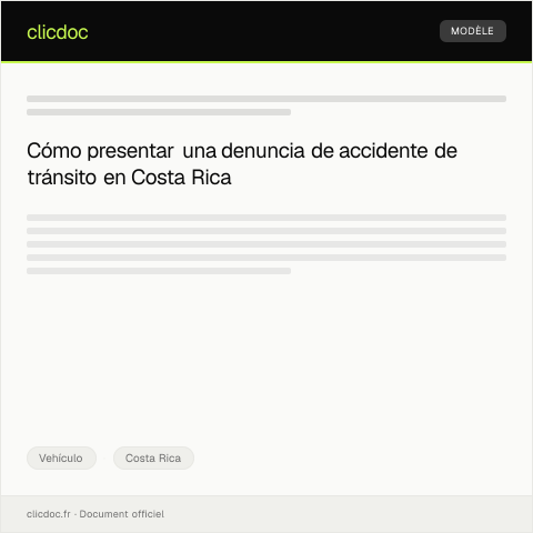 Vista previa del documento Presentar denuncia por accidentes de tránsito ante la autoridad competente — Vehículo, Costa Rica