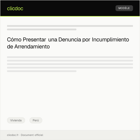 Vista previa del documento Presentar denuncia por incumplimiento de contrato de arrendamiento ante la Municipalidad Provincial — Vivienda, Perú