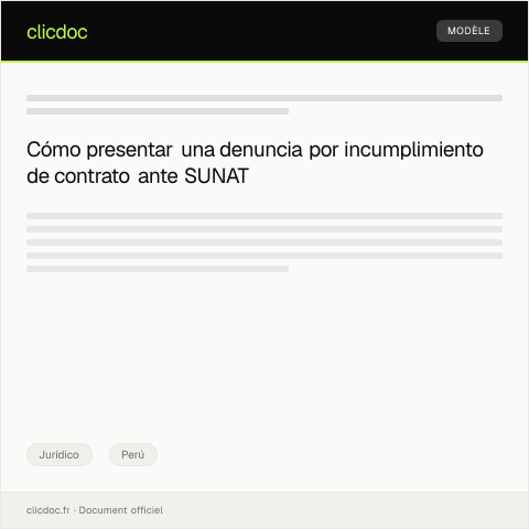 Vista previa del documento Presentar denuncia por incumplimiento de contrato ante la autoridad competente — Jurídico, Perú