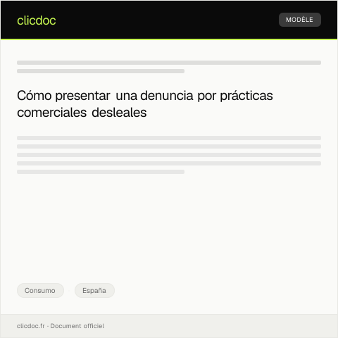 Vista previa del documento Presentar denuncia por prácticas comerciales agresivas — Consumo, España