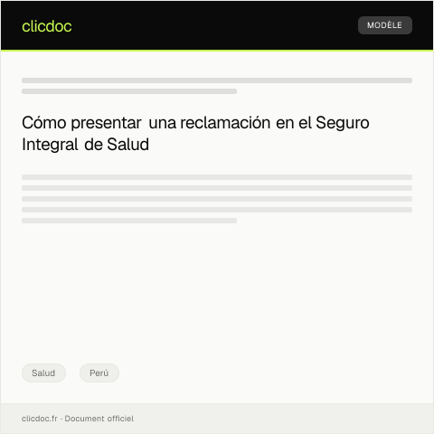 Vista previa del documento Presentar reclamación por prestación de servicios en Seguro Integral de Salud — Salud, Perú