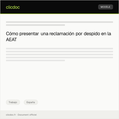 Vista previa del documento Presentar reclamaciones por despido — Trabajo, España