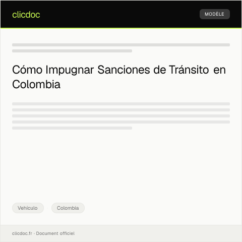 Vista previa del documento Presentar Recurso contra Sanciones de Tránsito — Vehículo, Colombia