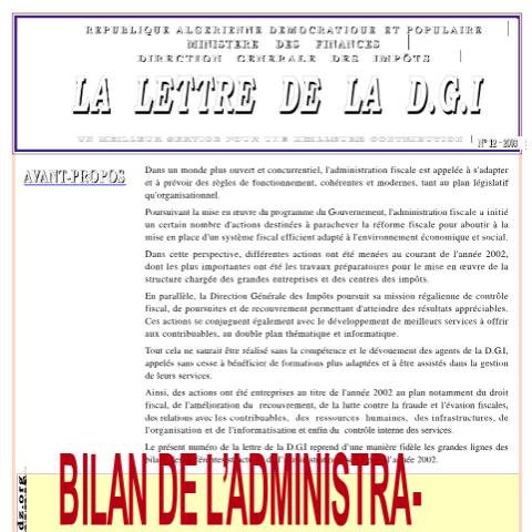 Aperçu du document LDGI 12 — Lettres de la DGI, Algérie (CERFA n°LDGI 12)