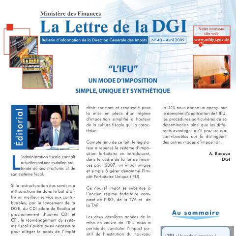 Aperçu du document LDGI 40 — Lettres de la DGI, Algérie (CERFA n°LDGI 40)