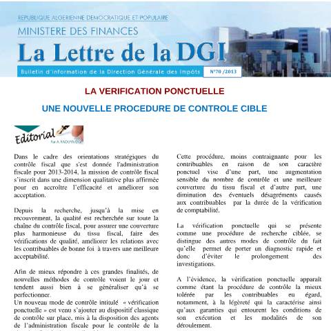 Aperçu du document LDGI 70 — Lettres de la DGI, Algérie (CERFA n°LDGI 70)