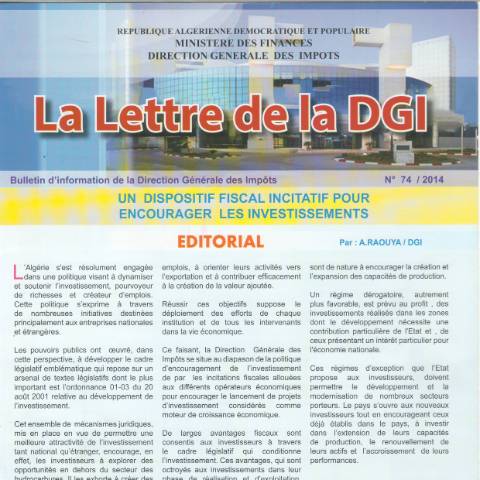 Aperçu du document lettre74 — Lettres de la DGI, Algérie (CERFA n°lettre74)