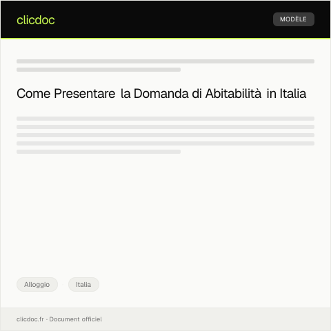 Anteprima documento Presentazione domanda di abitabilità tramite modulistica digitale — Alloggio, Italia