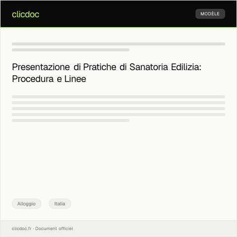 Anteprima documento Presentazione di pratiche di sanatoria edilizia — Alloggio, Italia
