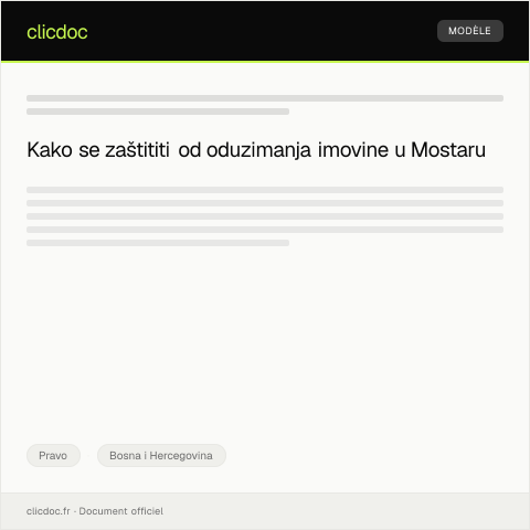 Document preview: Prigovor na rješenje o oduzimanju imovine od strane Općinskog suda Mostar — Pravo, Bosna i Hercegovina