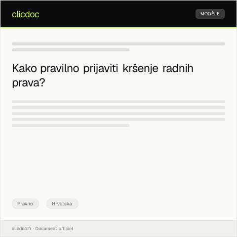 Document preview: Prijava kršenja radnih prava — Pravno, Hrvatska