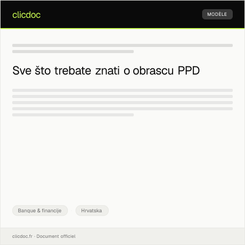 Document preview: Prijava poreznog obveznika - obrazac PPD — Banque & financije, Hrvatska