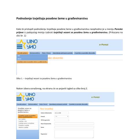 Document preview: 2 Posebna sema u gradevinarstvu — UINO e-PDV, Bosna i Hercegovina
