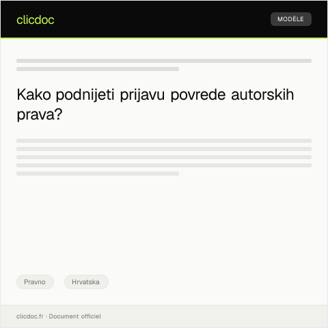 Document preview: Prijava povrede autorskih prava — Pravno, Hrvatska
