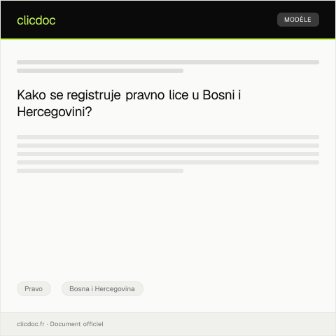 Document preview: Podnošenje prijave za registraciju pravnog lica — Pravo, Bosna i Hercegovina