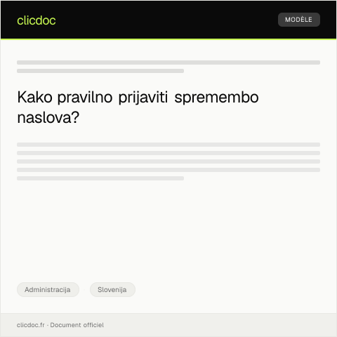 Document preview: Prijava spremembe naslova v register občinske uprave — Administracija, Slovenija