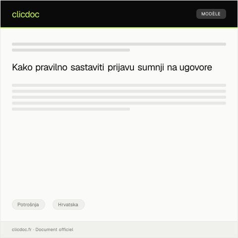 Document preview: Prijava sumnji na netransparentne uvjete ugovora — Potrošnja, Hrvatska