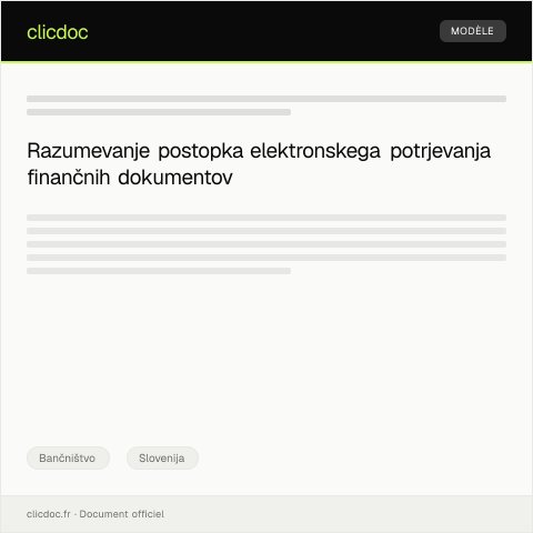 Document preview: Prijava za elektronsko potrjevanje finančnih dokumentov — Bančništvo, Slovenija