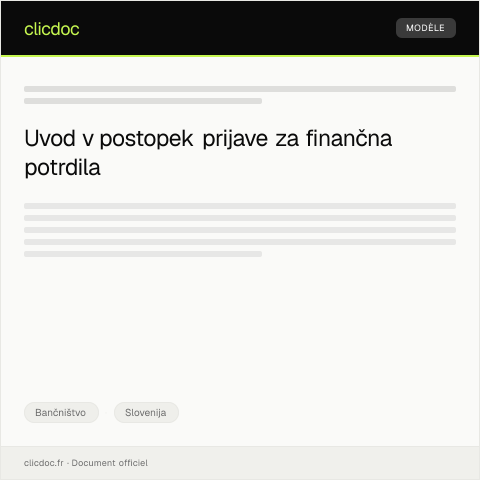 Document preview: Prijava za elektronsko pridobitev finančnih potrdil — Bančništvo, Slovenija