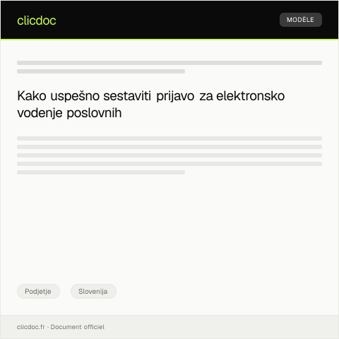 Document preview: Prijava za elektronsko vodenje poslovnih evidenc — Podjetje, Slovenija