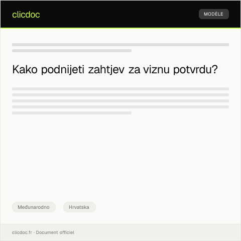 Document preview: Prijava za izdavanje vizne potvrde — Međunarodno, Hrvatska
