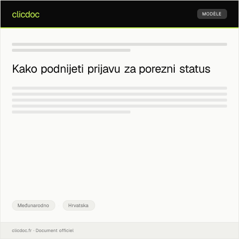 Document preview: Prijava za potvrdu o poreznom statusu za potrebe međunarodnih financijskih transakcija — Međunarodno, Hrvatska