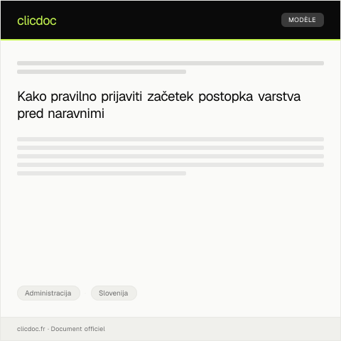 Document preview: Prijava za začetek postopka varstva pred naravnimi nesrečami — Administracija, Slovenija