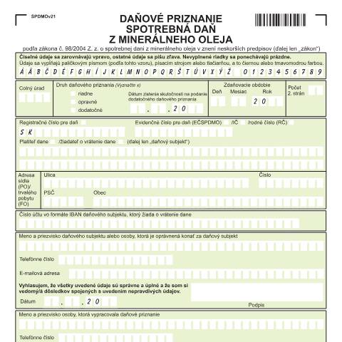 Document preview: SPDMOv21 — Iné, Slovensko (CERFA n°SPDMOv21)