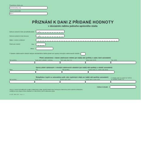 Document preview: Přiznání k dani ve zvláštním režimu jednoho správního místa – OSS (dovozní režim) — Daň z přidané hodnoty — Vyměřovací řízení, Česko (CERFA n°25 5570)