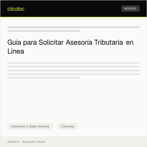 Vista previa del documento Procedimiento para solicitar asesoría tributaria en línea — Impuestos y Aides Sociales, Colombia