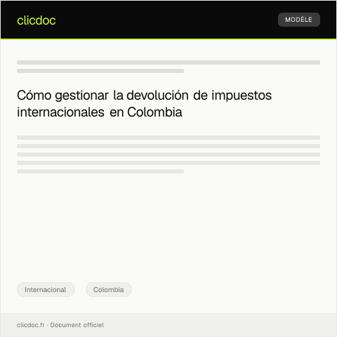 Vista previa del documento Procedimiento para gestionar la devolución de impuestos internacionales — Internacional, Colombia