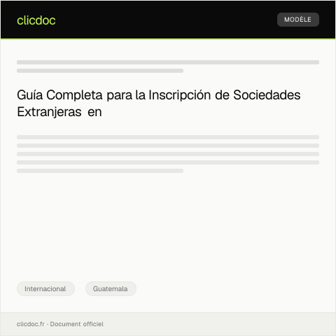Vista previa del documento Procedimiento para la Inscripción de Sociedades Extranjeras en Guatemala — Internacional, Guatemala
