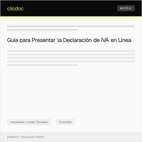 Vista previa del documento Procedimiento para presentar su declaración de IVA en línea — Impuestos y Aides Sociales, Colombia