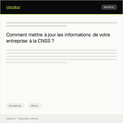 Aperçu du document Procédure de modification des informations d'entreprise — Entreprise, Maroc