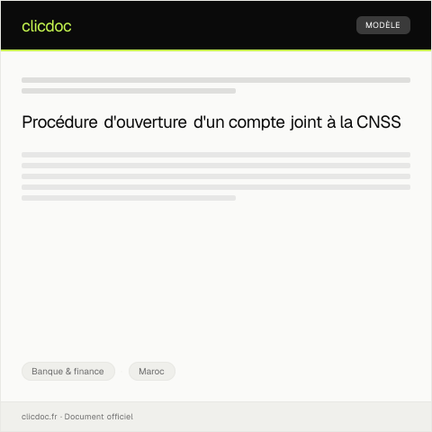 Aperçu du document Procédure pour ouvrir un compte joint — Banque & finance, Maroc