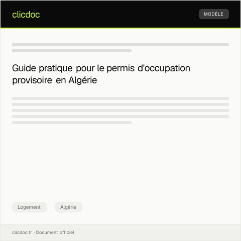 Aperçu du document Procédure d'obtention du permis d'occupation provisoire — Logement, Algérie