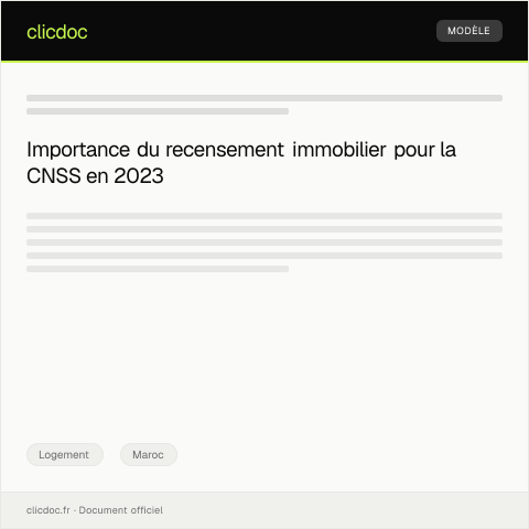 Aperçu du document Procédure de recensement immobilier pour l’année fiscale en cours — Logement, Maroc