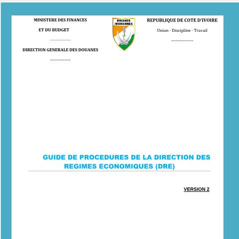 Aperçu du document PROCÉDURES DRE — Document douanier officiel, Côte d'Ivoire