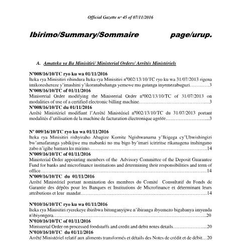 Document preview: processed food stuffs — Document, Rwanda (CERFA n°processed_food_stuffs)