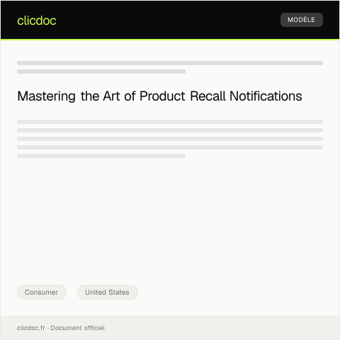 Document preview: Notification of Product Recall — U.S. Consumer Product Safety Commission — Consumer, United States