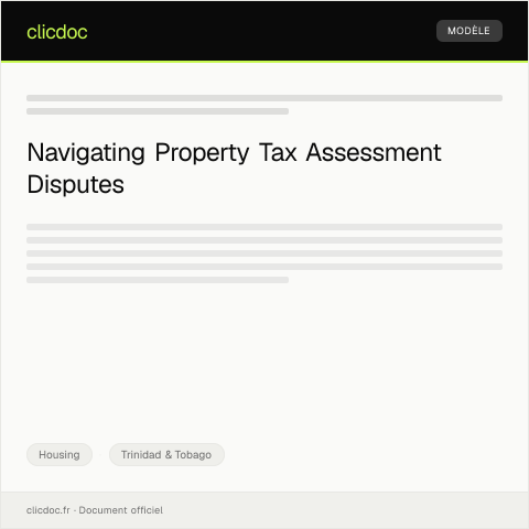 Document preview: Notice of Property Tax Assessment Dispute — Housing, Trinidad & Tobago