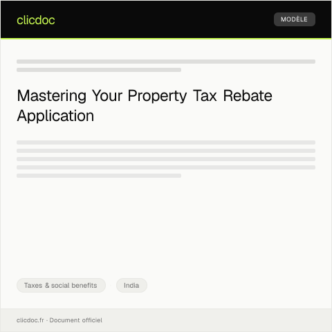 Document preview: Application for property tax rebate support program — Taxes & social benefits, India