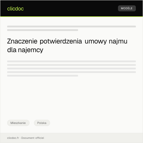 Document preview: Prośba o potwierdzenie zawarcia umowy najmu — Mieszkanie, Polska